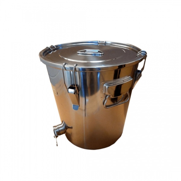 Premium Honey Settling Tank (25kg) all Stainless Steel - with welded outlet & SS gate