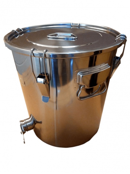 Premium Honey Settling Tank (50kg) all Stainless Steel - with welded outlet & SS gate
