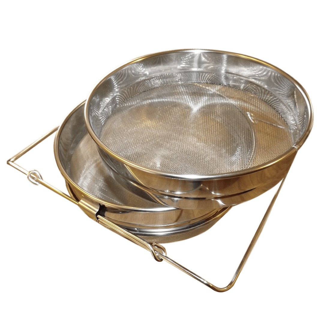 Double Honey Strainer - Stainless Steel - with adjustable arms